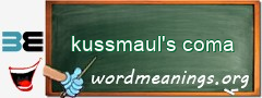 WordMeaning blackboard for kussmaul's coma